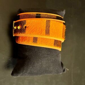 Rustic Cuff Orange Plaid Wrap